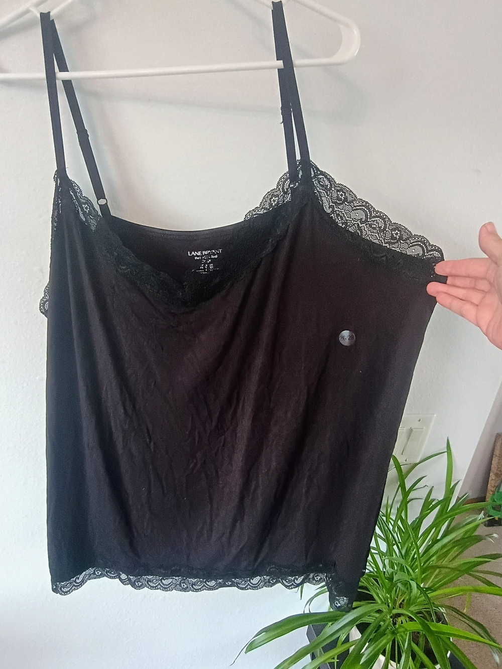 Lane Bryant The Lace Cami Black Plus Size 26/28 Lace Trim Tank Camisole